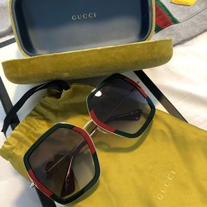 Gucci sunglasses red and green frames